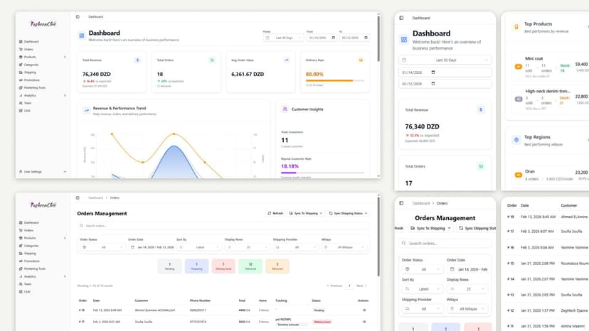 E-commerce Admin Dashboard